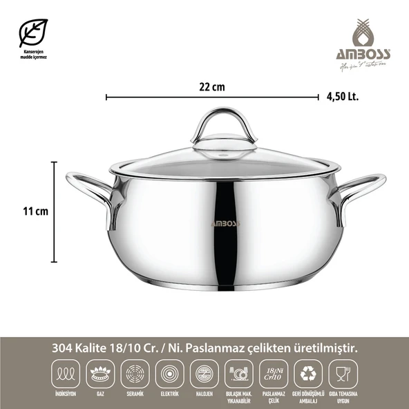 Stone 8 Parça Paslanmaz Çelik Tencere Seti - Resim 4