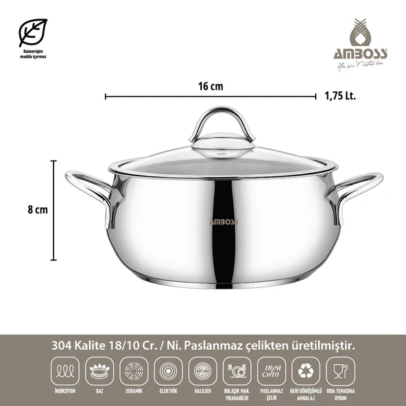 Stone 8 Parça Paslanmaz Çelik Tencere Seti - Resim 2