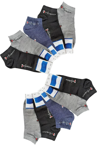 10lu Erkek Kısa Patik Spor Çorap Ekonomik Pamuklu - 5