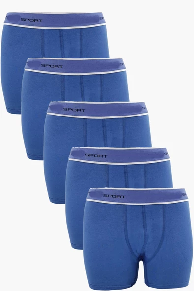 5li Erkek Pamuklu Spor Boxer Likralı Esnek Ek Ağ Parçalı Rahat - 4