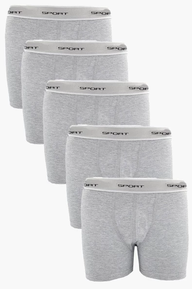 5li Erkek Pamuklu Spor Boxer Likralı Esnek Ek Ağ Parçalı Rahat - 3