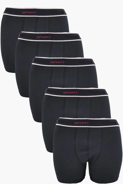 5li Erkek Pamuklu Spor Boxer Likralı Esnek Ek Ağ Parçalı Rahat - 7