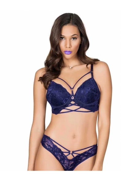 Le Jardin 5025 Şeritli Dantel Pushup Destekli Sütyen Takımı Katty - 4