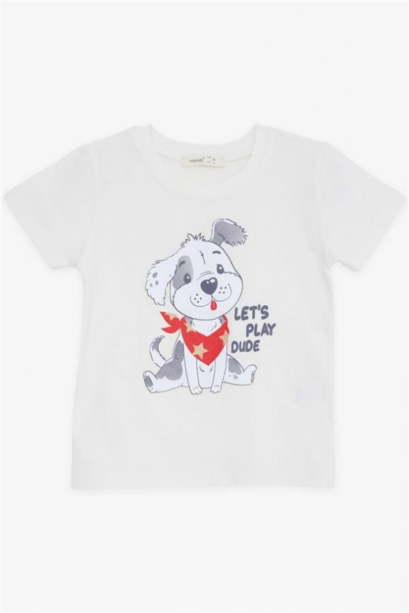 Erkek Çocuk Breeze Tişört Sevimli Köpekcik Ekru (2-3 Yaş)