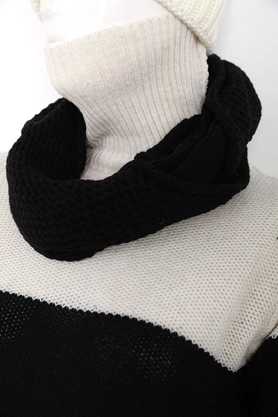 Unisex Örgü Boyunluk Kadın Erkek Atkı Boyunluk Akrilik Örgü - 8