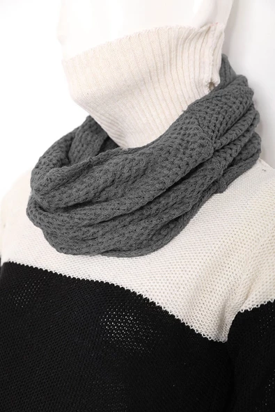 Unisex Örgü Boyunluk Kadın Erkek Atkı Boyunluk Akrilik Örgü - 5