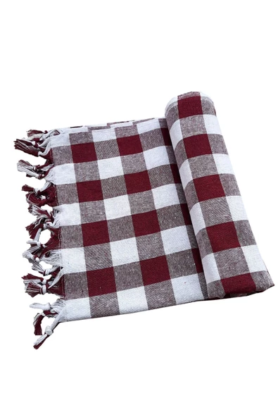 150x150 Cm Kareli Yer Sofra Bezi Piknik Masa Örtüsü Saçaklı - 3