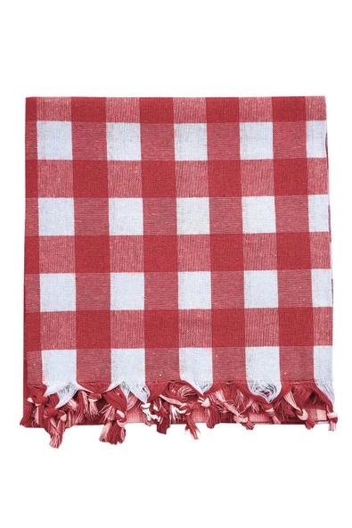 150x150 Cm Kareli Yer Sofra Bezi Piknik Masa Örtüsü Saçaklı - 10