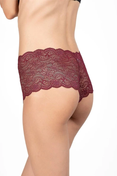 Tutku Kadın Dantel Şort Külot Yüksek Bel Güpürlü Külot