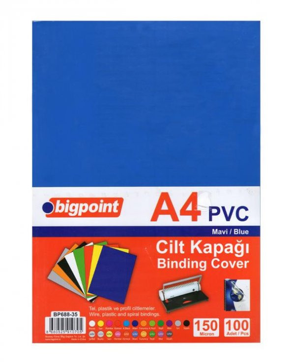 Bigpoint A4 Mavi Cilt Kapağı BP688-35