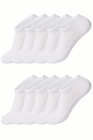 10lu Kadın Görünmez Çorap Düz Renk Pamuklu Klimalı Ekonomik - 2