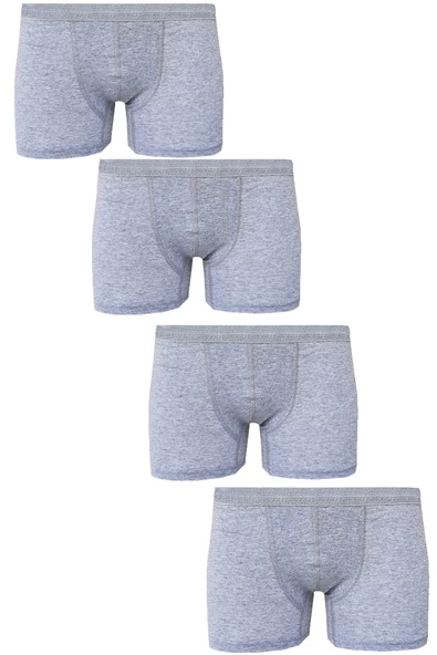 4lü Erkek Likralı Boxer İnce Ekonomik Pamuklu Paçalı Külot - 3