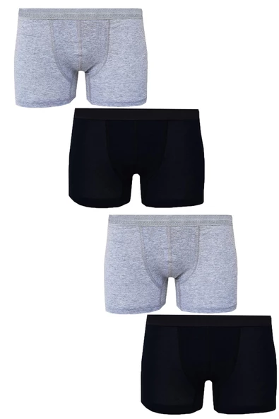 4lü Erkek Likralı Boxer İnce Ekonomik Pamuklu Paçalı Külot - 2