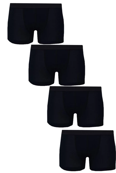 4lü Erkek Likralı Boxer İnce Ekonomik Pamuklu Paçalı Külot - 4