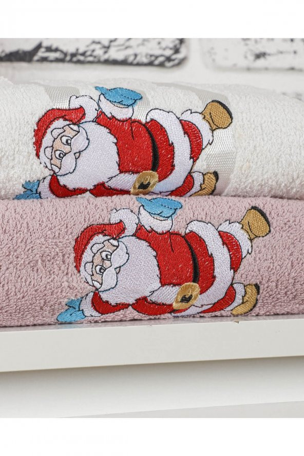 Mira Home Banyo Havlusu Takımı Noel Baba Nakışlı - 4