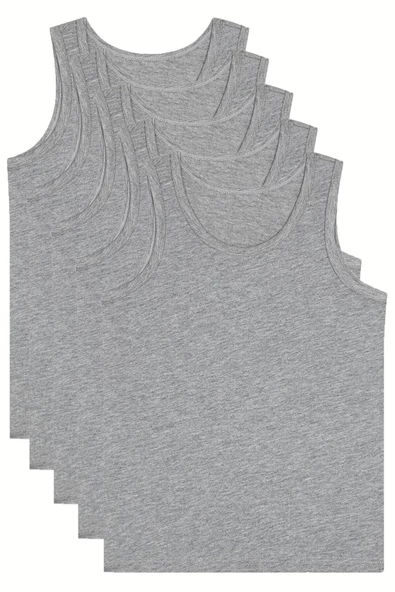 5li Erkek Çocuk Renkli Desenli Atlet %100 Pamuklu Neşeli - 3