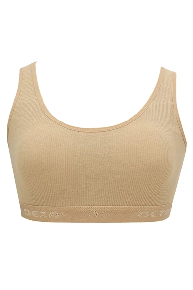 Kadın Geniş Askılı Büyük Beden Büstiyer Sporcu Pedli Sütyen Penye - 7