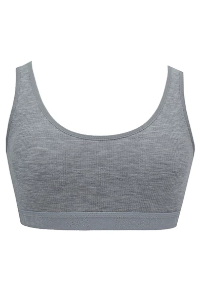 Kadın Geniş Askılı Büyük Beden Büstiyer Sporcu Pedli Sütyen Penye - 5