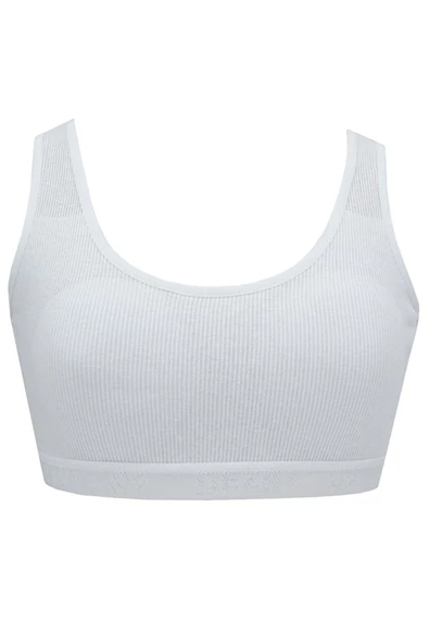 Kadın Geniş Askılı Büyük Beden Büstiyer Sporcu Pedli Sütyen Penye - 3