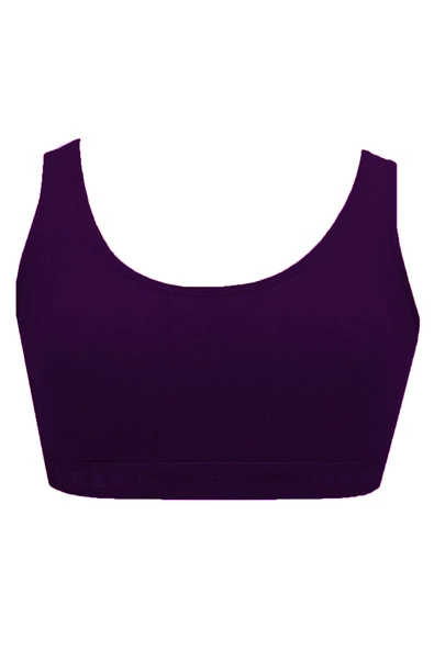 Kadın Geniş Askılı Büyük Beden Büstiyer Sporcu Pedli Sütyen Penye - 8