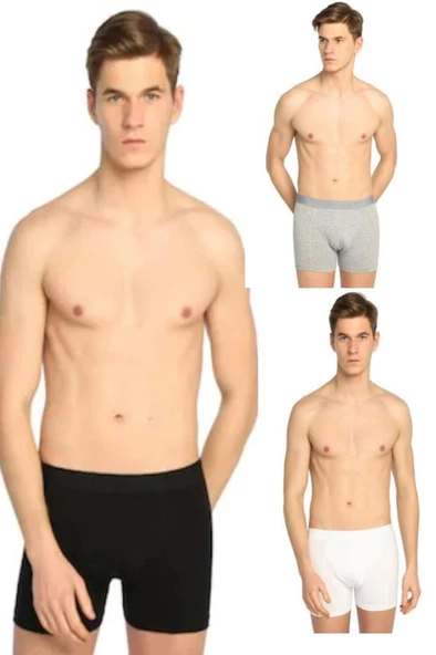 Tutku İç Giyim Pamuklu Likralı Erkek Boxer Paçalı Don 6 Lı Paket - 9