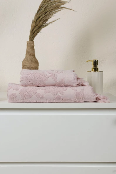 Mira Home Jakarlı Saçaklı Banyo Havlu Takımı Soft Pamuklu Maria Grace - 5