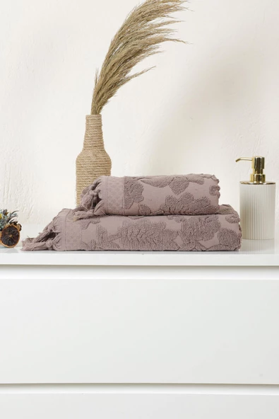 Mira Home Jakarlı Saçaklı Banyo Havlu Takımı Soft Pamuklu Maria Grace - 8