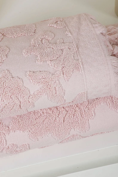 Mira Home Jakarlı Saçaklı Banyo Havlu Takımı Soft Pamuklu Maria Grace - 7