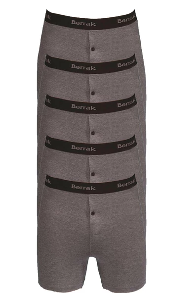 Berrak İç Giyim Erkek Düğmeli Likralı Uzun Paçalı Boxer 5li Paket - 5