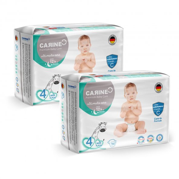 2Lİ AVANTAJ PAKET CARINE PREMIUM BEBEK BEZİ 4 NUMARA MAXI 36 X 2 ADET