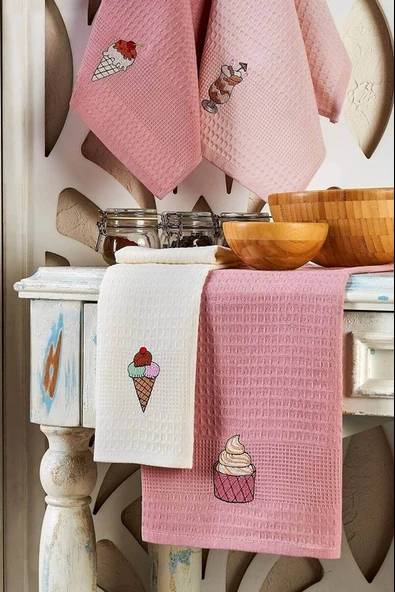 6 Parça Mutfak Kurulama Bezi 30 X 50 Cm İce Cream - 3