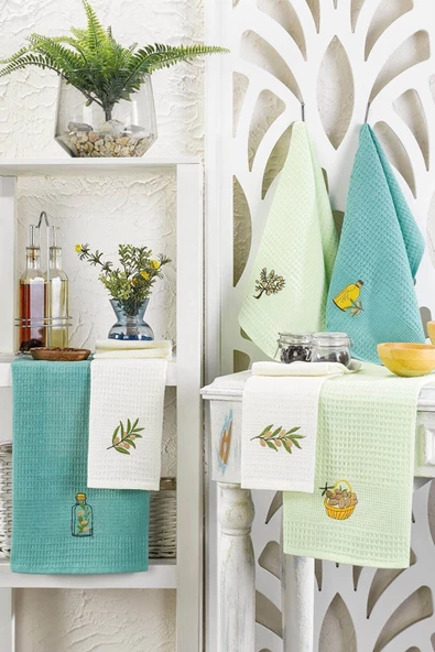 6 Parça Mutfak Kurulama Bezi 30 X 50 Cm Mint - 3