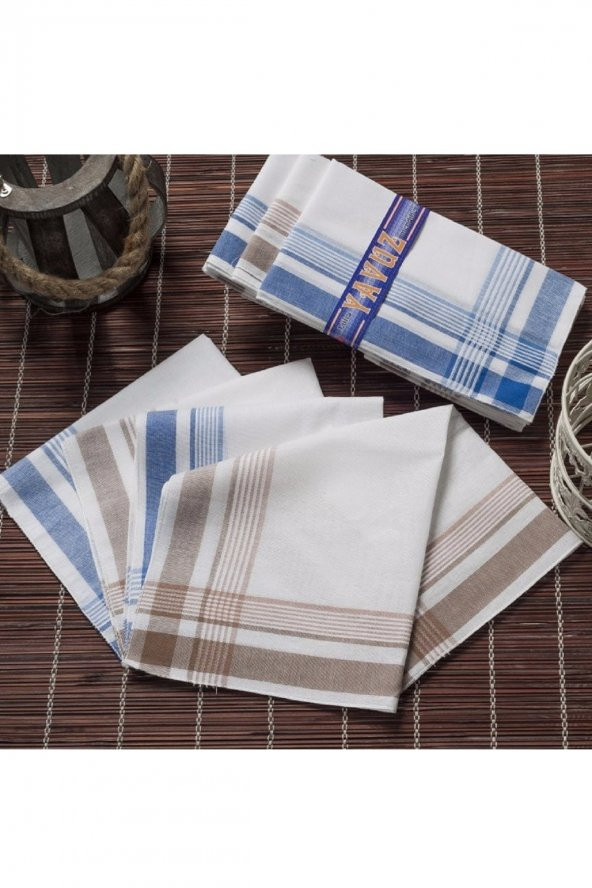 Gözde Yavuz Kutulu 39x39 cm 12 Adet Kumaş Mendil YM 01 - 3