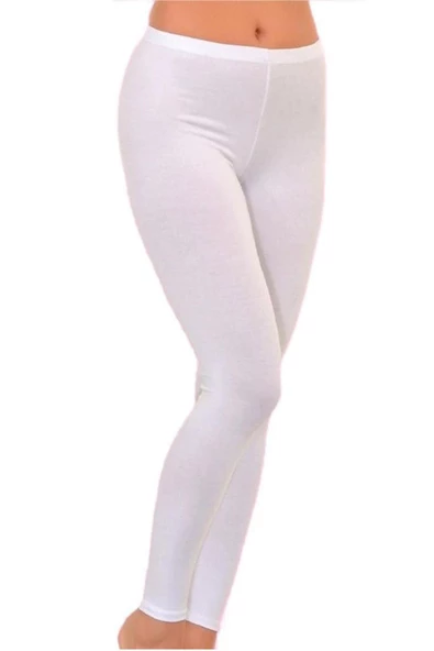 Kota Kadın Düz Desensiz Uzun Bayan Yüksek Bel Penye Tayt Pantolon 42079 - 2