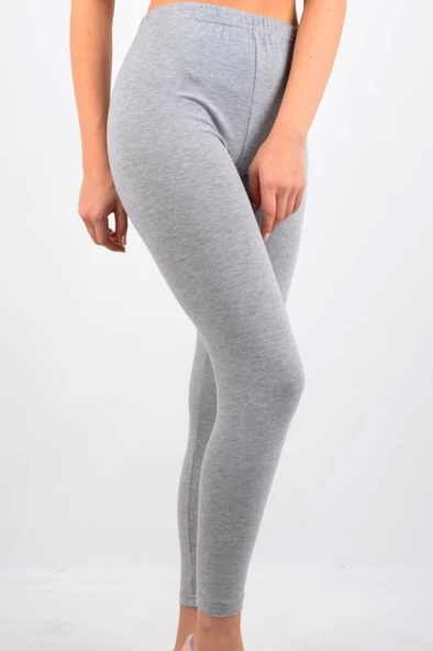 Kota Kadın Düz Desensiz Uzun Bayan Yüksek Bel Penye Tayt Pantolon 42079 - 4