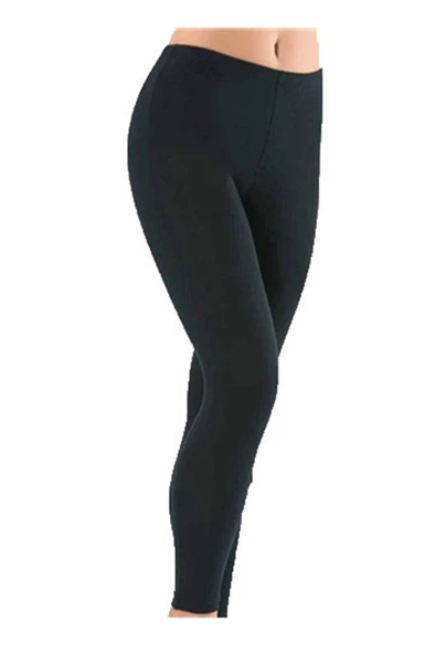 Kota Kadın Düz Desensiz Uzun Bayan Yüksek Bel Penye Tayt Pantolon 42079 - 3