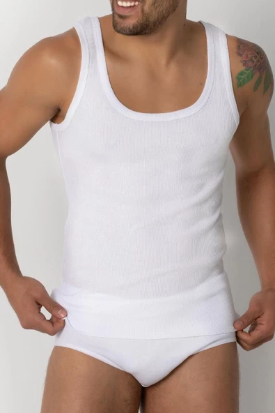 Erkek Askılı Bambu Kaşkorse Atlet Fitilli Esnek Kaliteli Fanila - 2