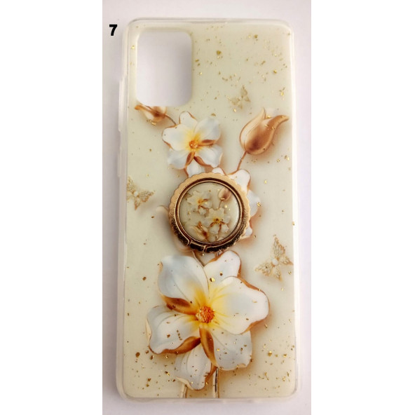 Samsung Galaxy A71 Yüzüklü Simli Lüks Kılıf - 7