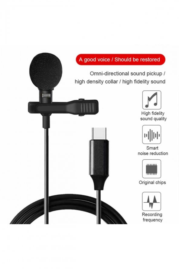 (type-c) Lavalier Yaka Mikrofonu Concord Jh-042