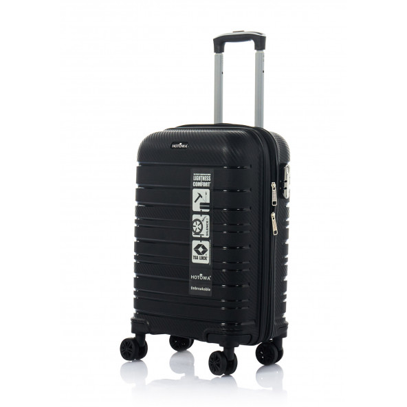 Hotowa Gold PP Valiz 8010 Siyah TSA Kilitli Kabin Boy
