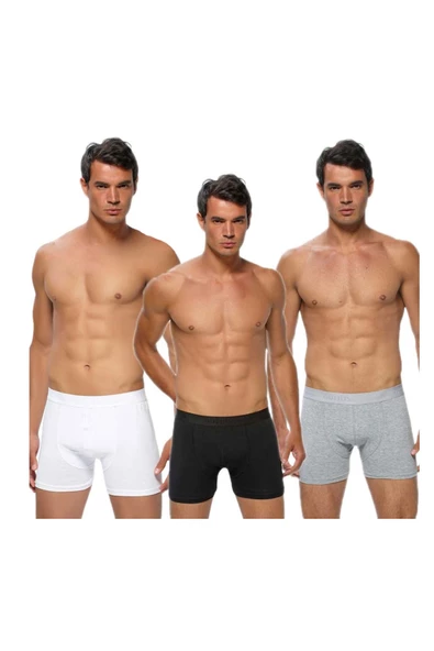 Gümüş İç Giyim Likralı Erkek Boxer Külot 6 Lı Paket - 4