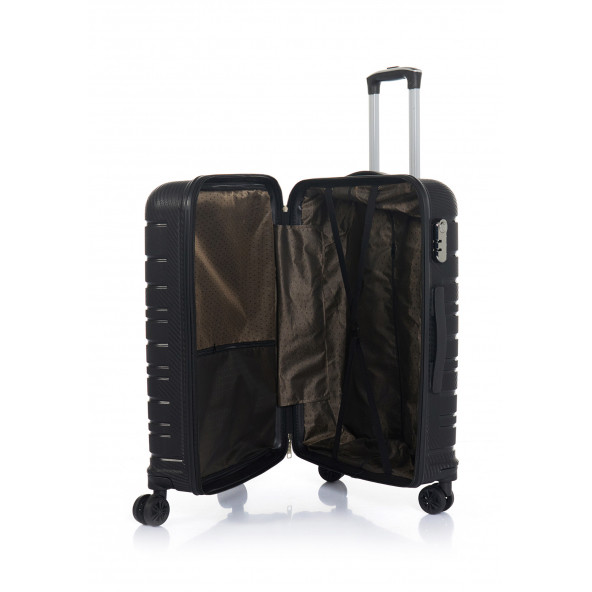 Hotowa Gold PP Valiz 8010 Siyah TSA Kilitli Orta Boy - 4