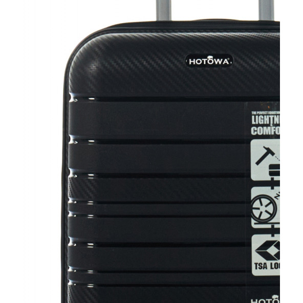Hotowa Gold PP Valiz 8010 Siyah TSA Kilitli Orta Boy - 5