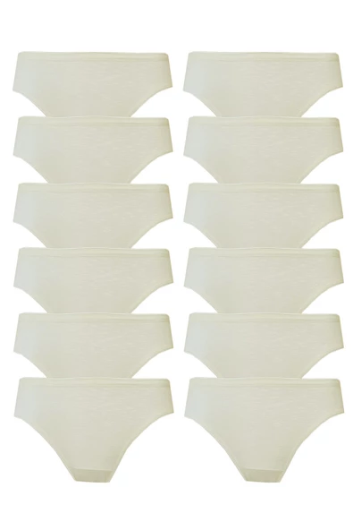 12li Kadın Bikini Külot Pamuklu Renkli İç Çamaşır Nefes Alan Doku - 6