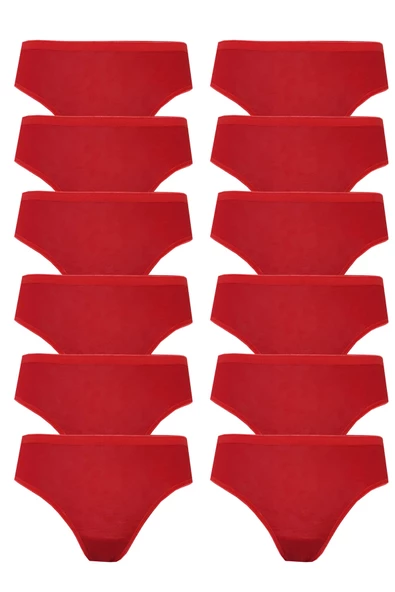 12li Kadın Bikini Külot Pamuklu Renkli İç Çamaşır Nefes Alan Doku - 5