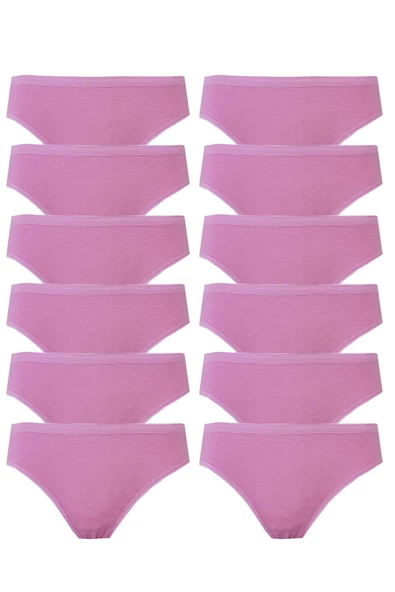 12li Kadın Bikini Külot Pamuklu Renkli İç Çamaşır Nefes Alan Doku - 7