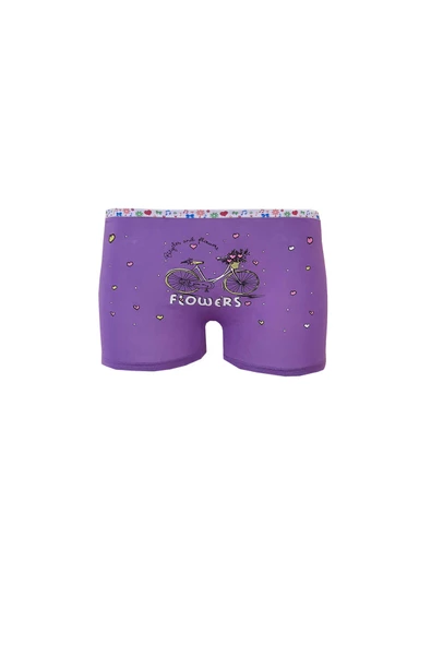 Tutku İç Giyim 6lı Kız Çocuk Renkli Likralı Pamuk Boxer Külot - 7