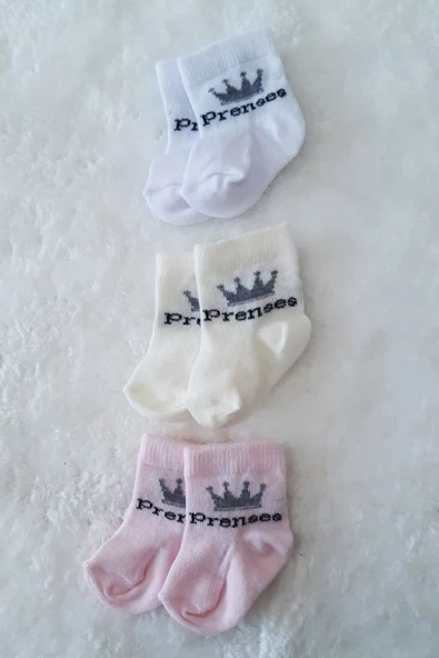 3lü Kız Erkek Bebek Yenidoğan Çorap Pamuklu Likralı Esnek - 7