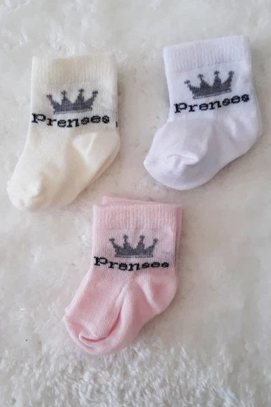 3lü Kız Erkek Bebek Yenidoğan Çorap Pamuklu Likralı Esnek - 4
