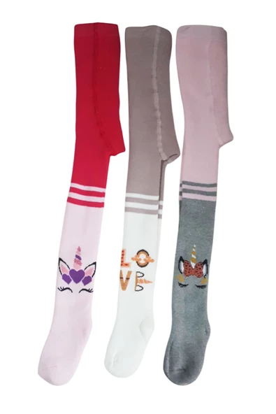 3lü Kız Bebek/Çocuk Havlu Külotlu Çorap Pamuklu Kışlık Kalın - 4